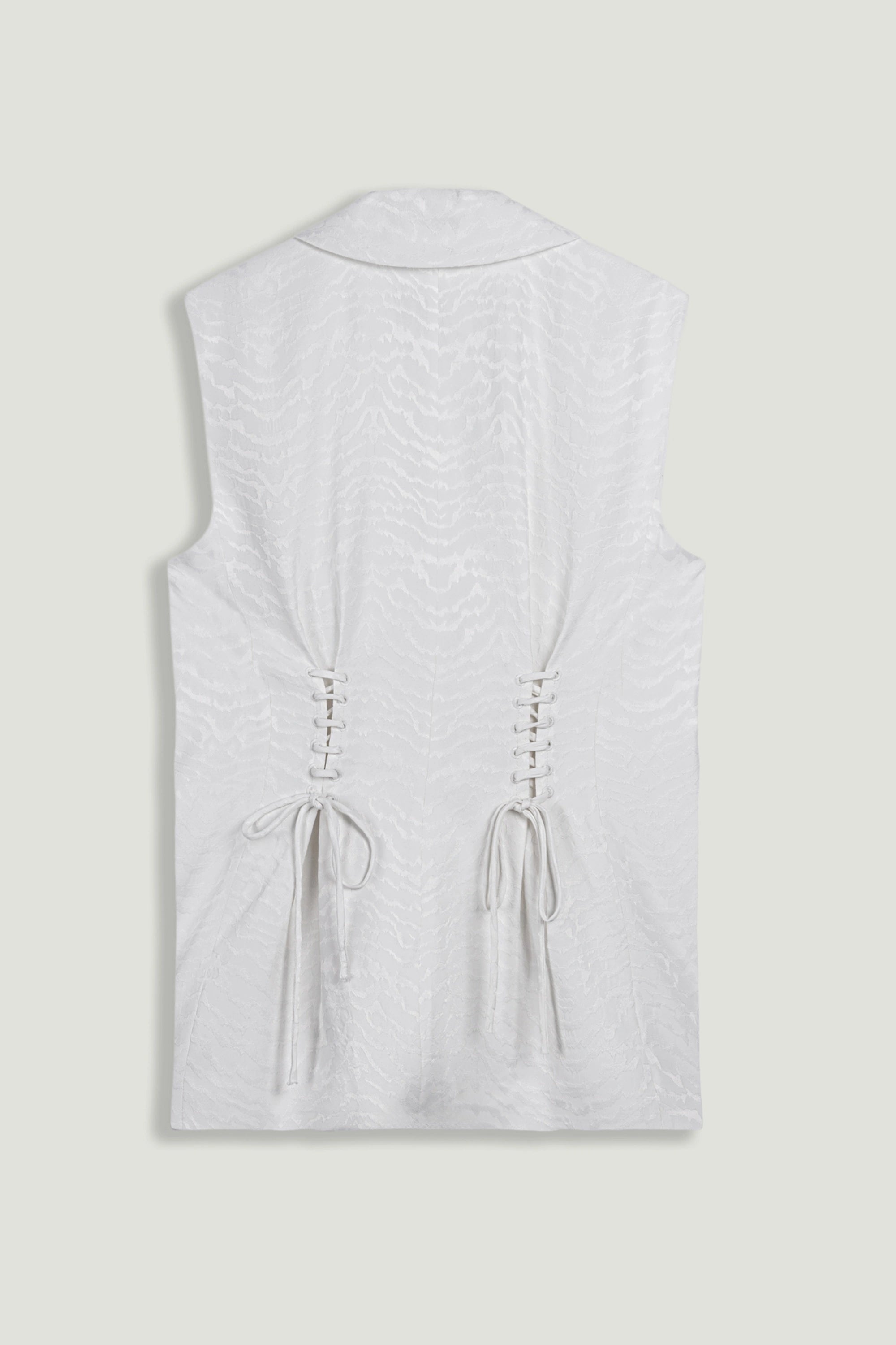 Lace-Up Waist Tailored Vest