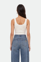 Logo Print Crew Neck Crop Top