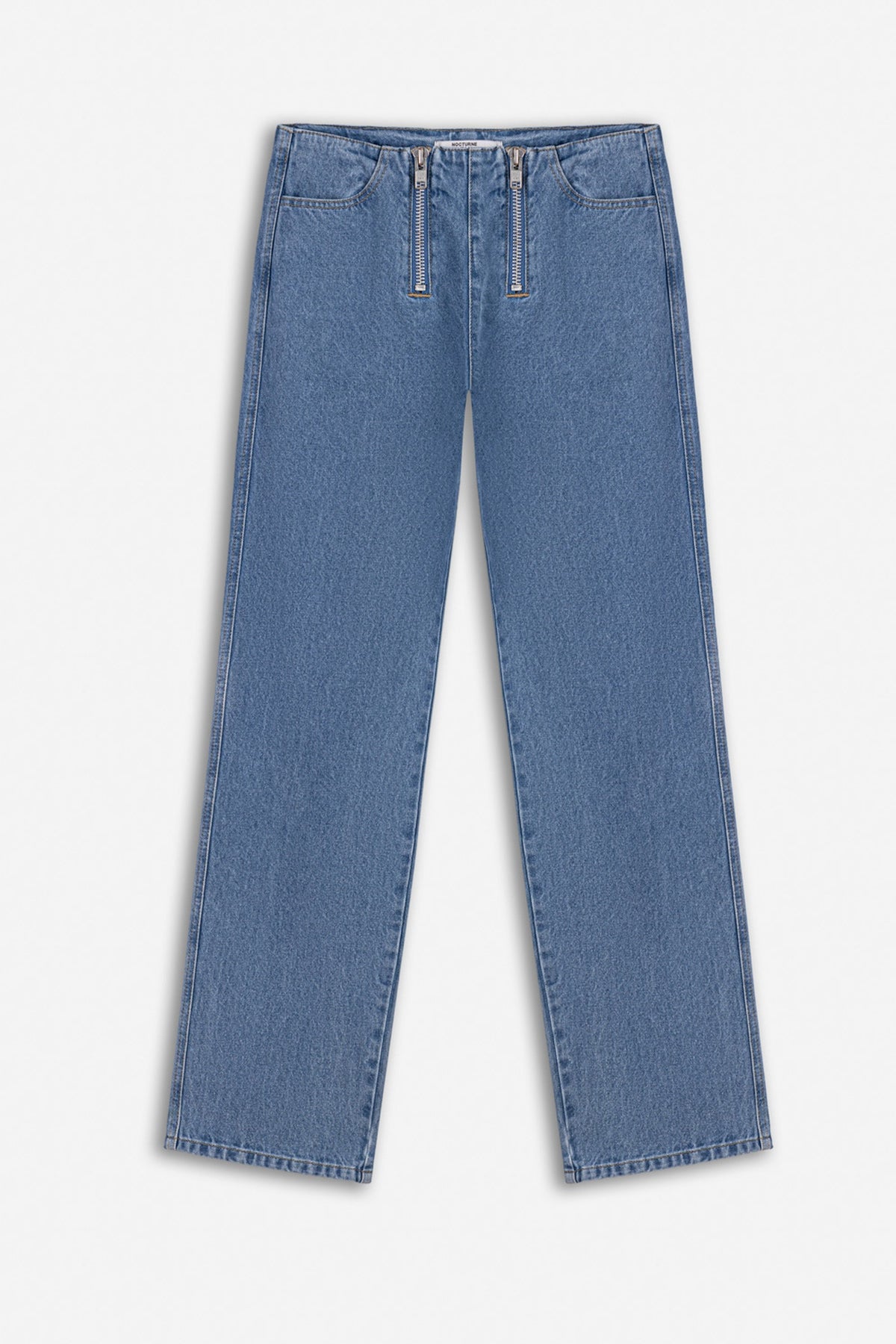 Double Zip Straight Leg Jeans