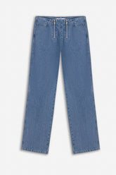Double Zip Straight Leg Jeans