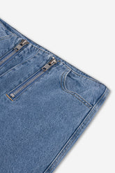 Double Zip Straight Leg Jeans