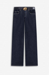 Belt Detail Wide Leg Jeans