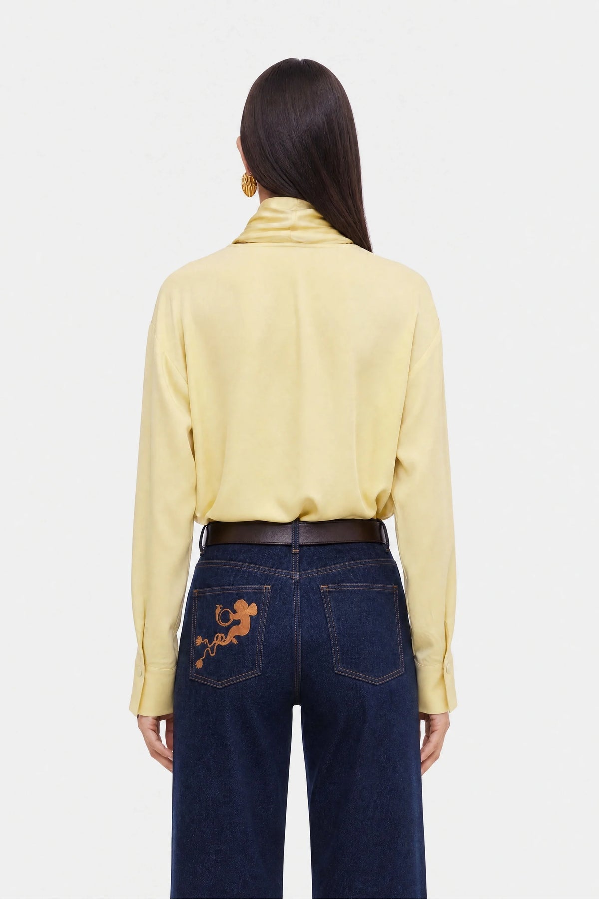 Belt Detail Wide Leg Jeans