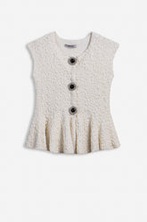 Accessory Detail Crew Neck Knit Top
