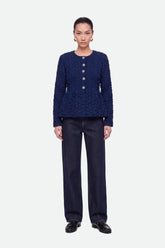 Textured Knit Peplum Cardigan