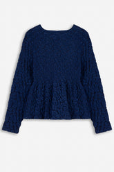 Textured Knit Peplum Cardigan