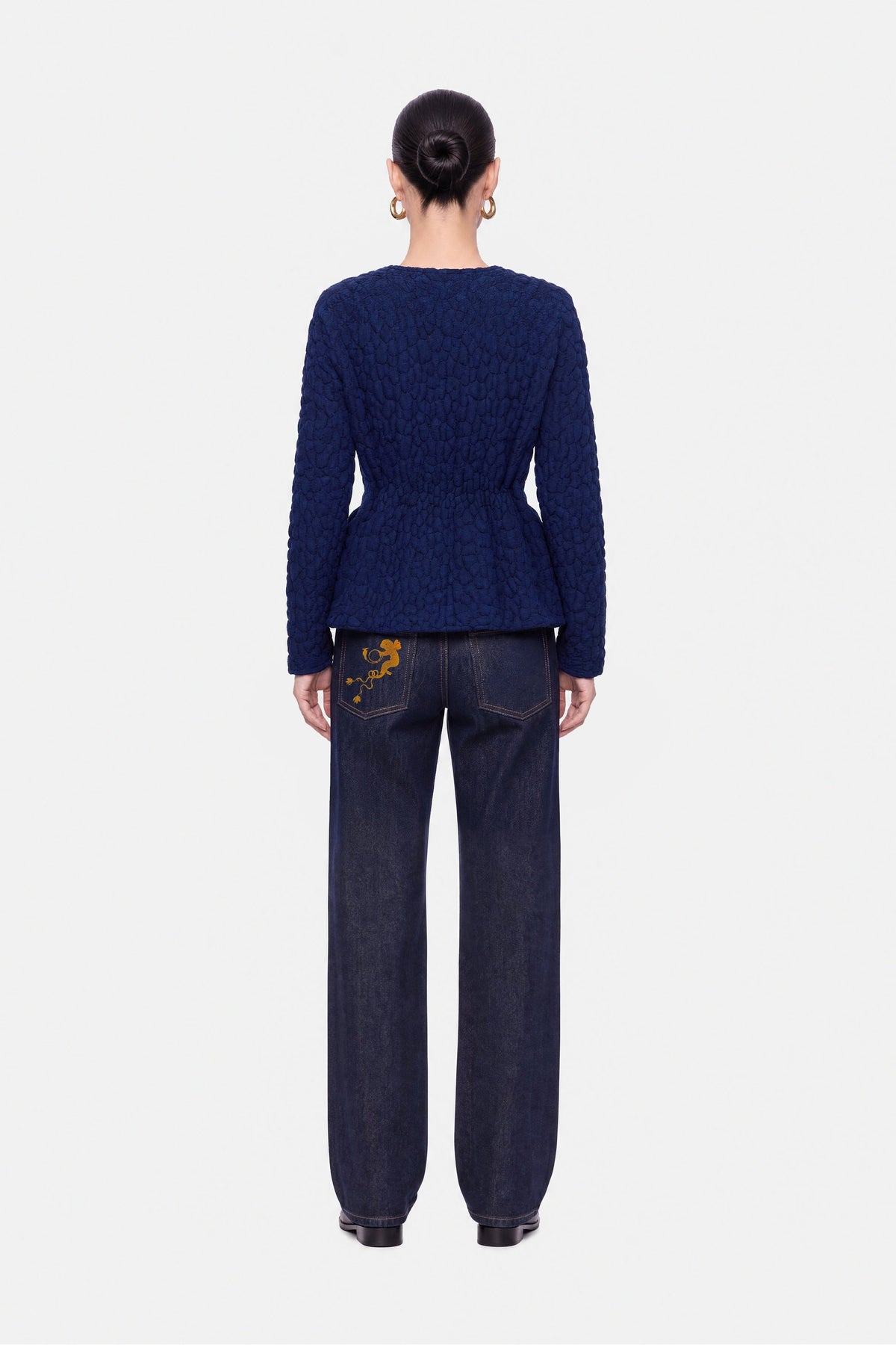 Textured Knit Peplum Cardigan