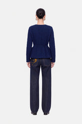 Textured Knit Peplum Cardigan