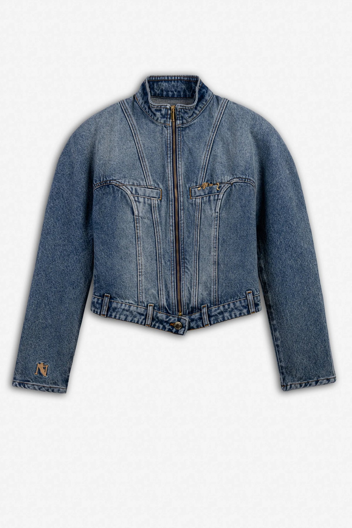 Stand Collar Denim Jacket