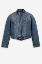 Stand Collar Denim Jacket