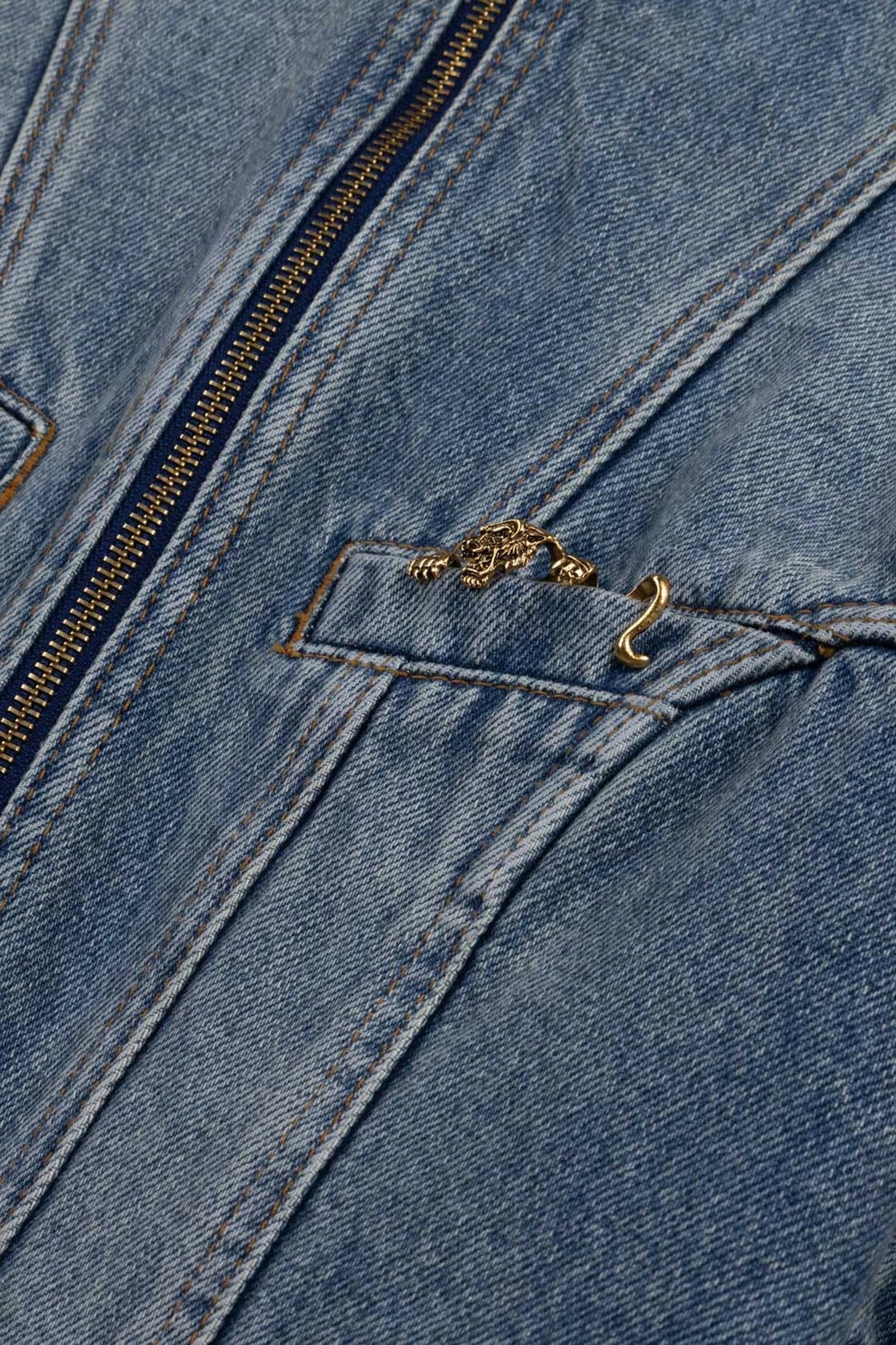 Stand Collar Denim Jacket