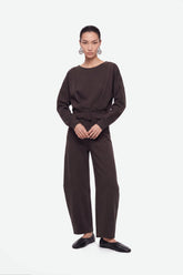 Belted Drop Shoulder Sweatshirt
