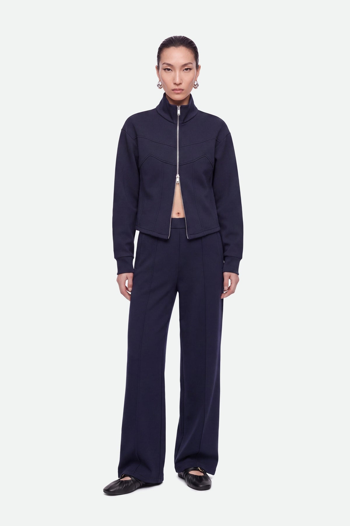 Panelled Zip-Up Sweatshirt Jacket