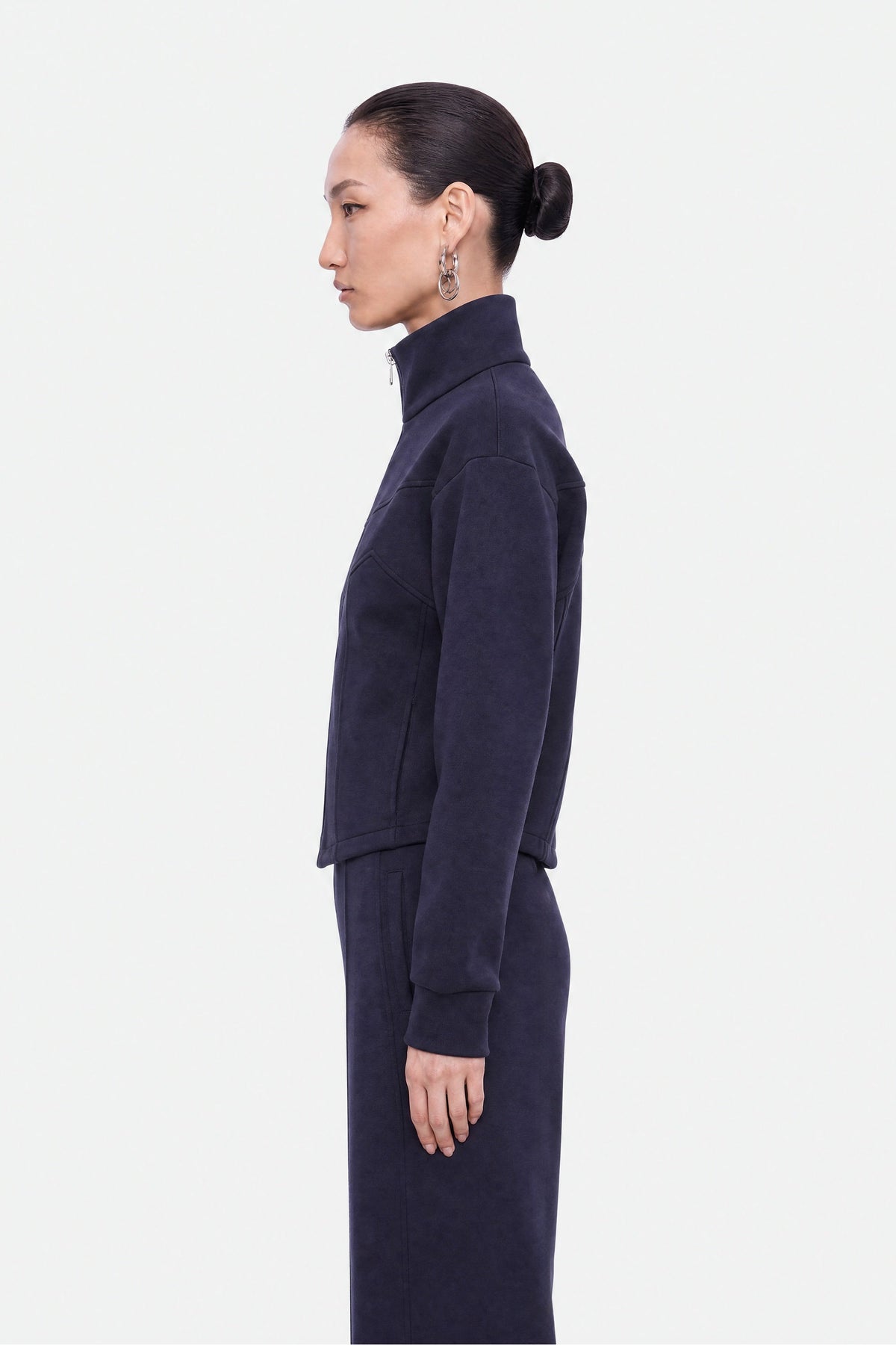 Panelled Zip-Up Sweatshirt Jacket