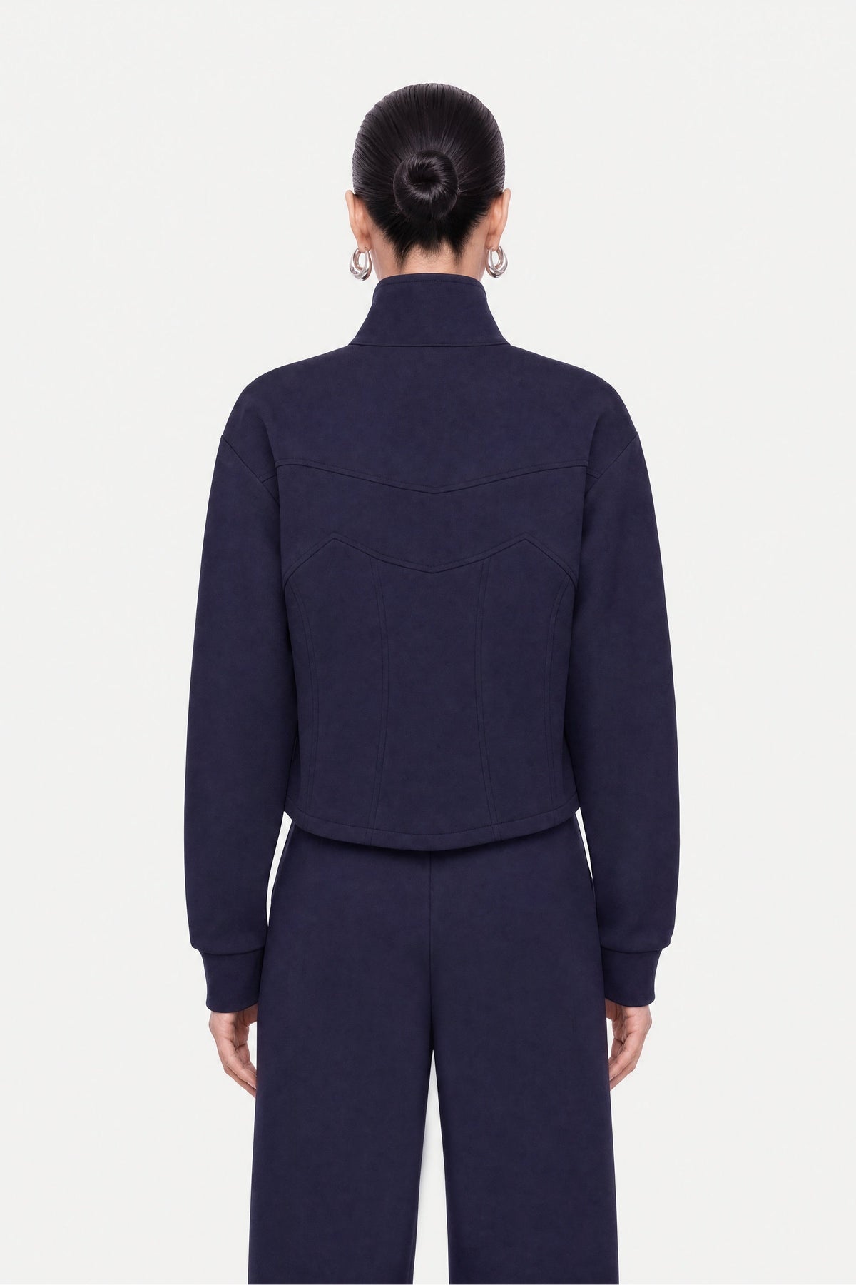 Panelled Zip-Up Sweatshirt Jacket
