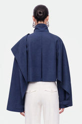 Shawl Detail Stand Collar Trench Coat