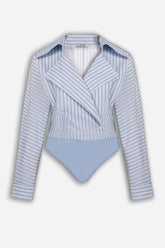 Striped Wrap Bodysuit