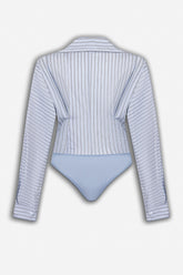 Striped Wrap Bodysuit