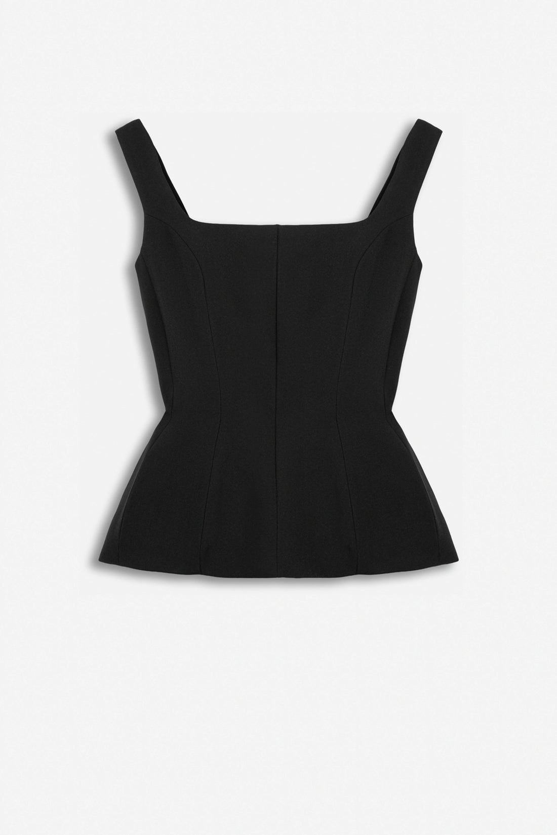 Boned Square-Neck Peplum Bustier Top