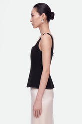 Boned Square-Neck Peplum Bustier Top