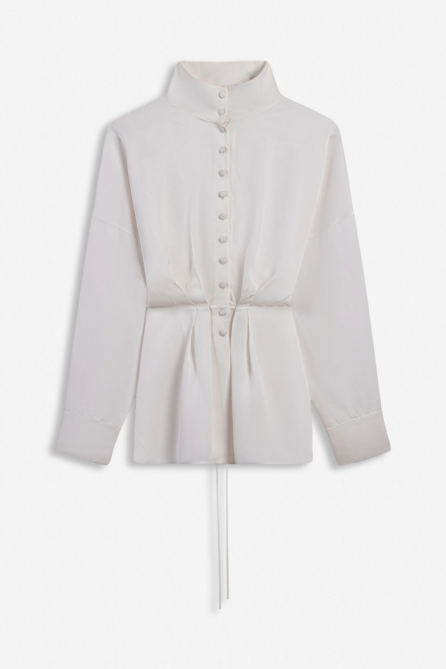 Tie Detail Stand Collar Shirt