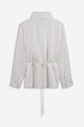 Tie Detail Stand Collar Shirt