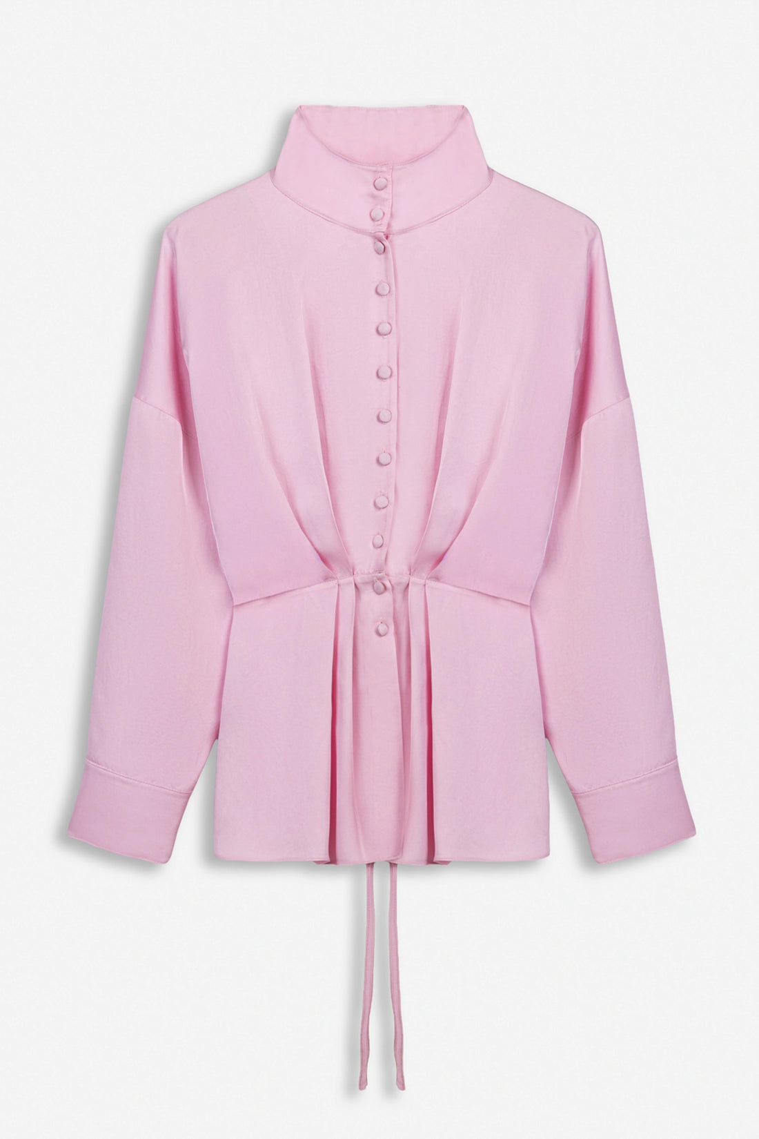 Tie Detail Stand Collar Shirt