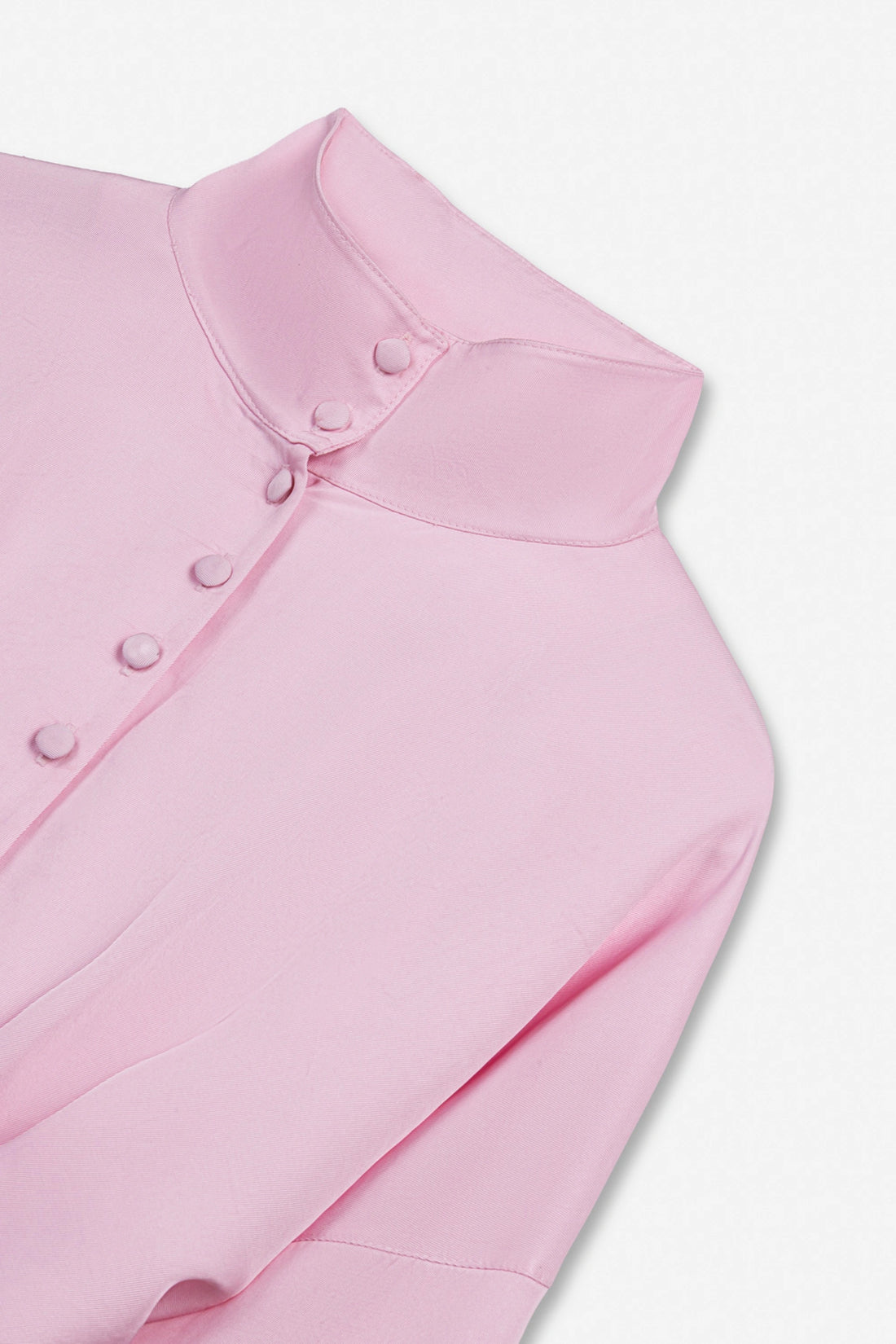 Tie Detail Stand Collar Shirt