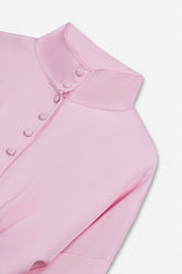Tie Detail Stand Collar Shirt