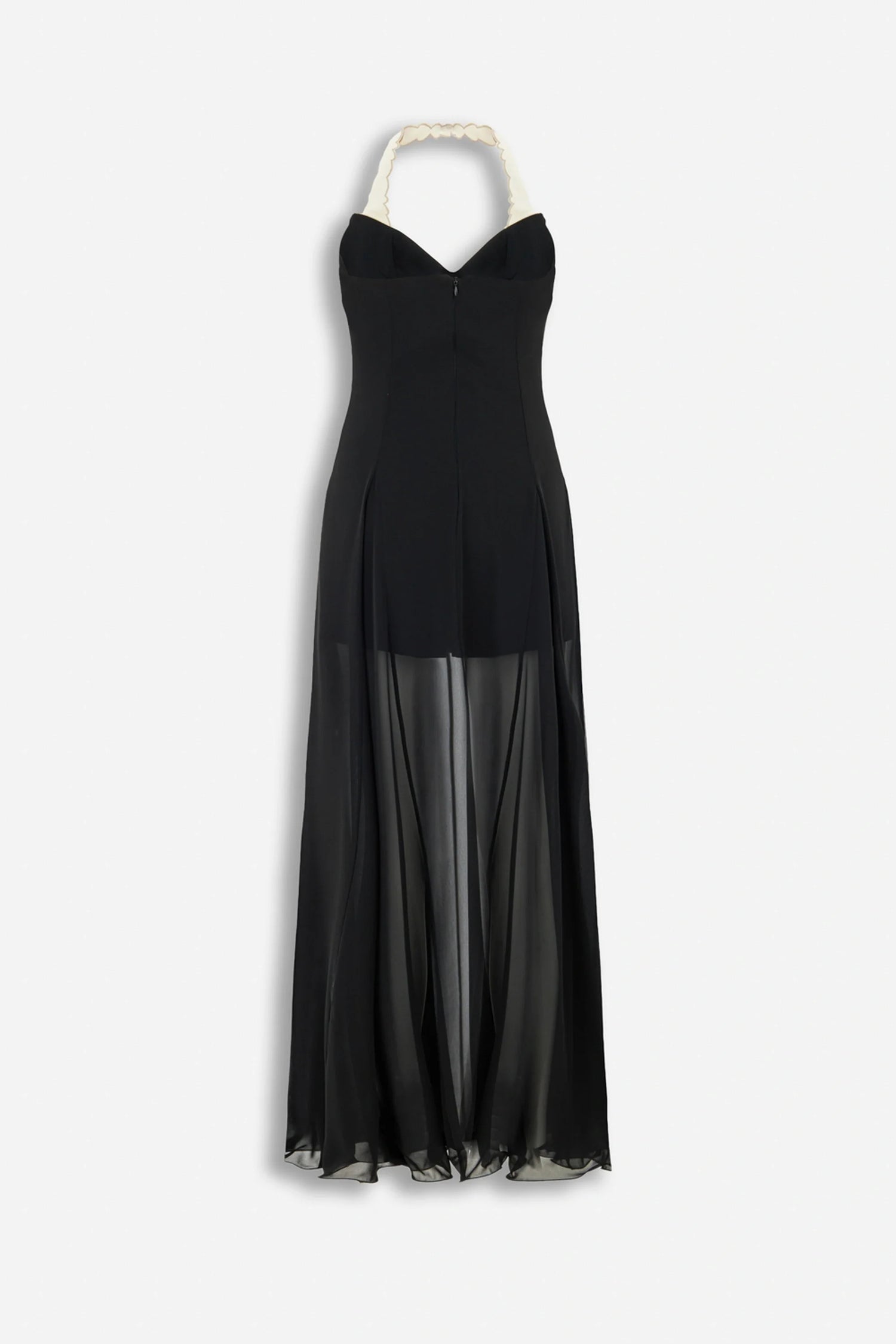 Embroidery Detail Tulle Maxi Dress