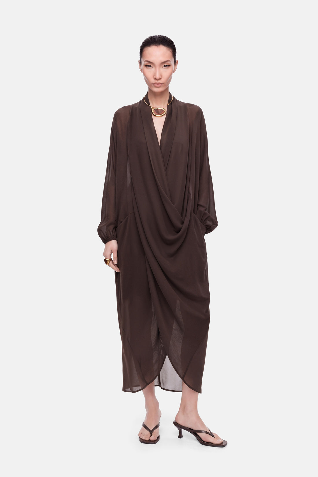 Wrap Neck Maxi Dress