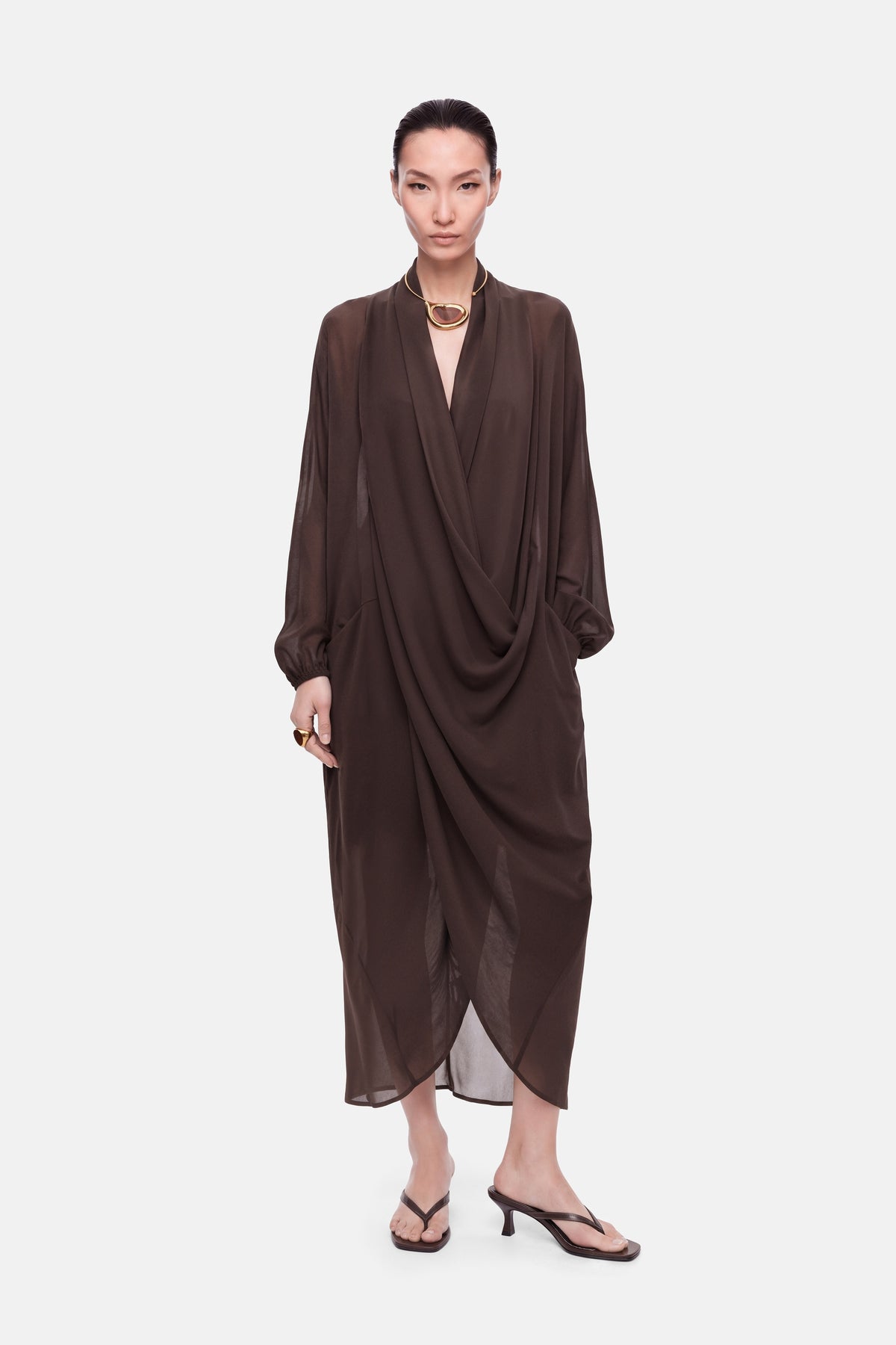 Wrap Neck Maxi Dress