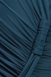 Asymmetric Neck Draped Maxi Dress