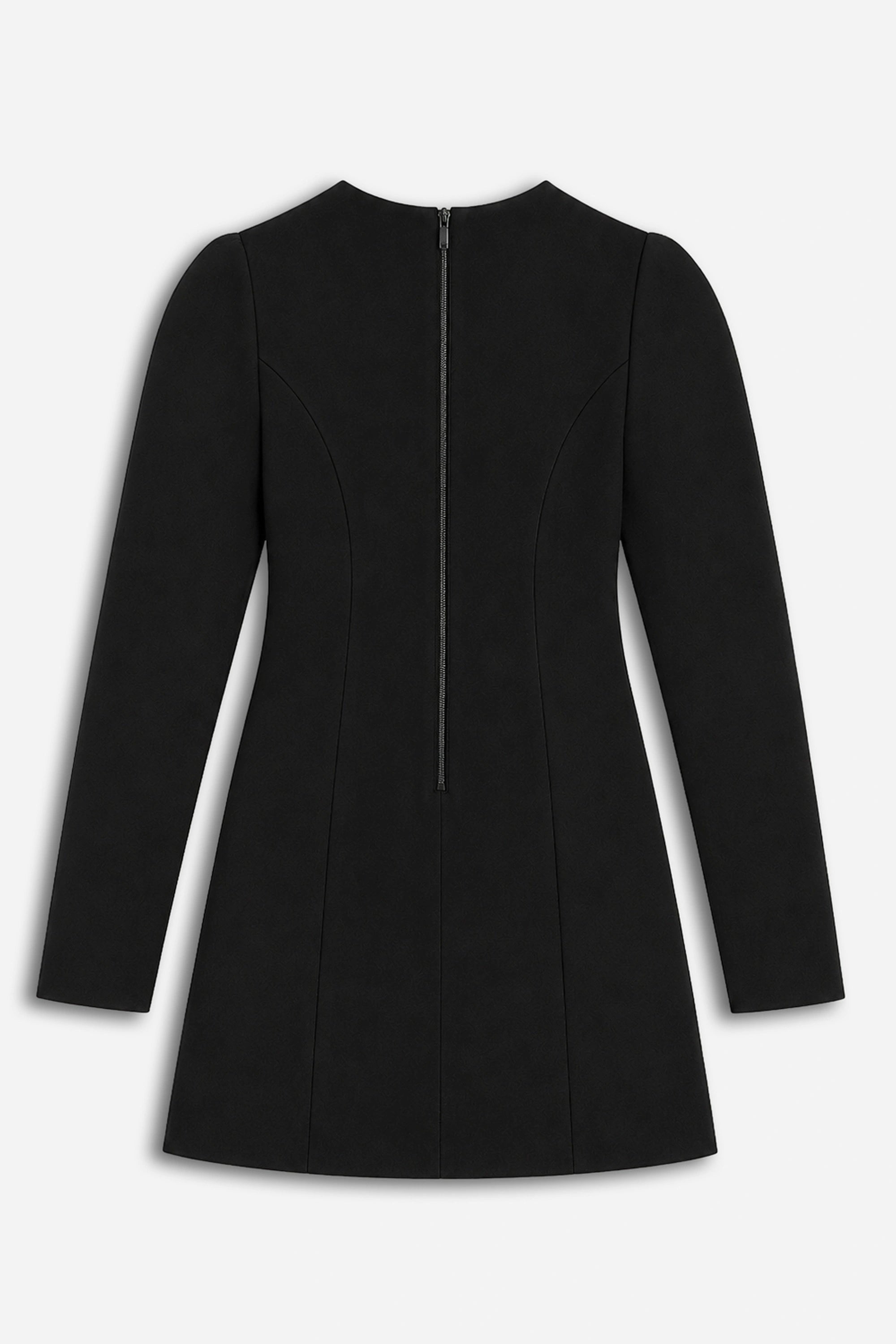 Balloon-Sleeve Structured Mini Dress