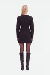 Balloon-Sleeve Structured Mini Dress