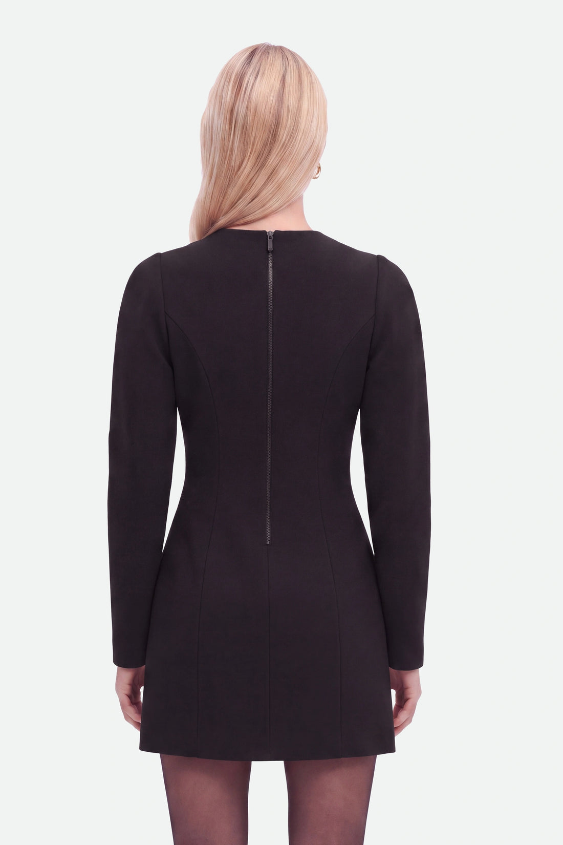 Balloon-Sleeve Structured Mini Dress
