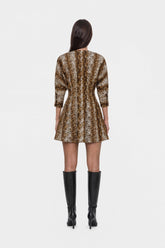 Leopard Print Pleated Mini Dress