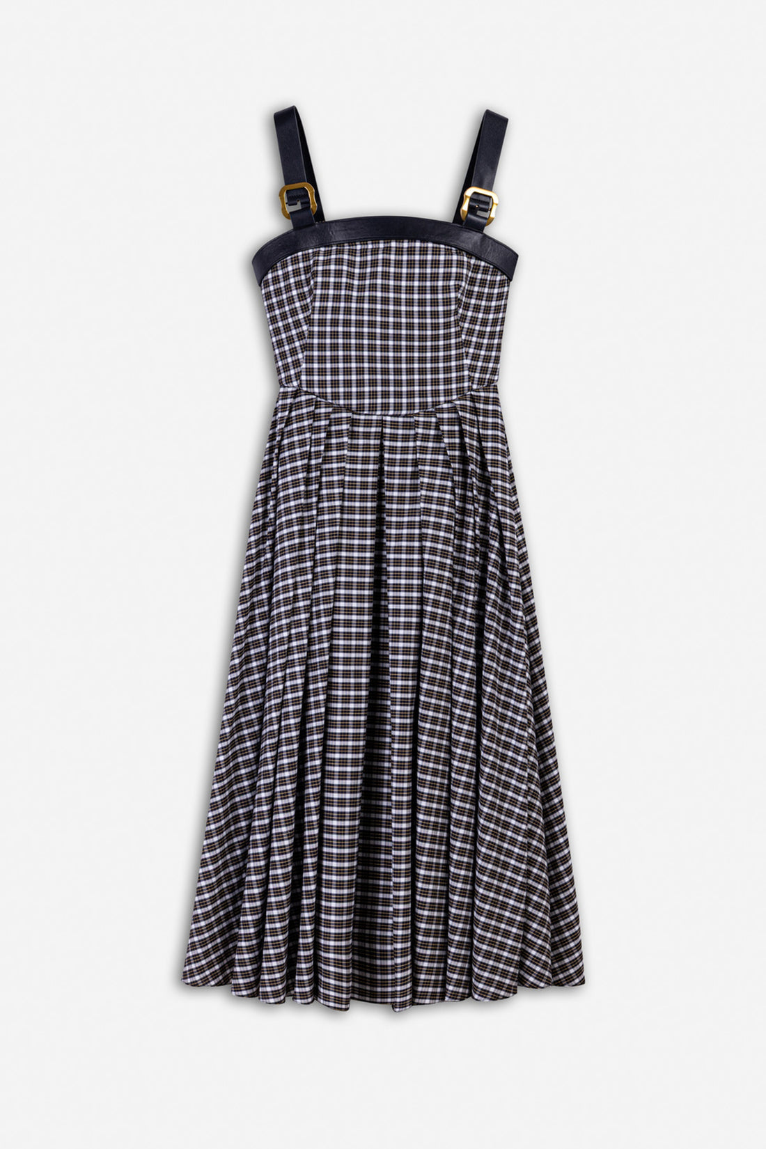 Checked Belted Maxi Dress