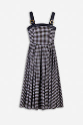 Checked Belted Maxi Dress