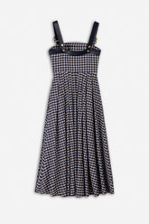 Checked Belted Maxi Dress