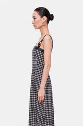 Checked Belted Maxi Dress