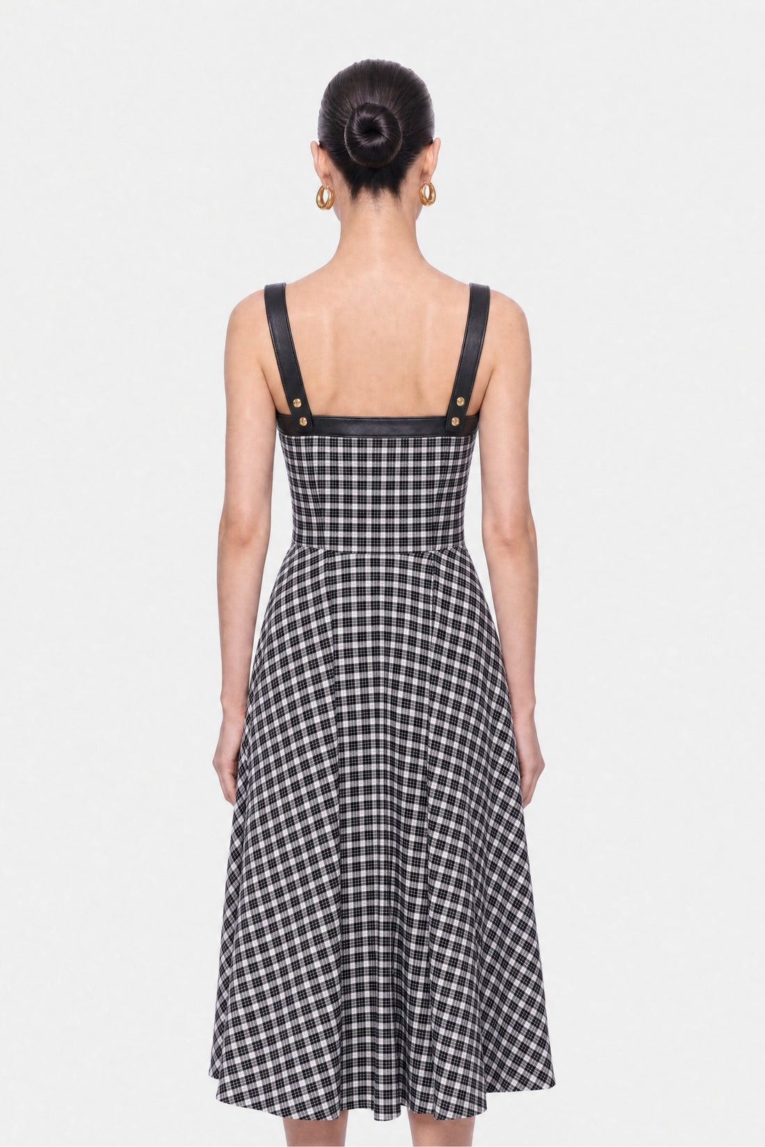 Checked Belted Maxi Dress