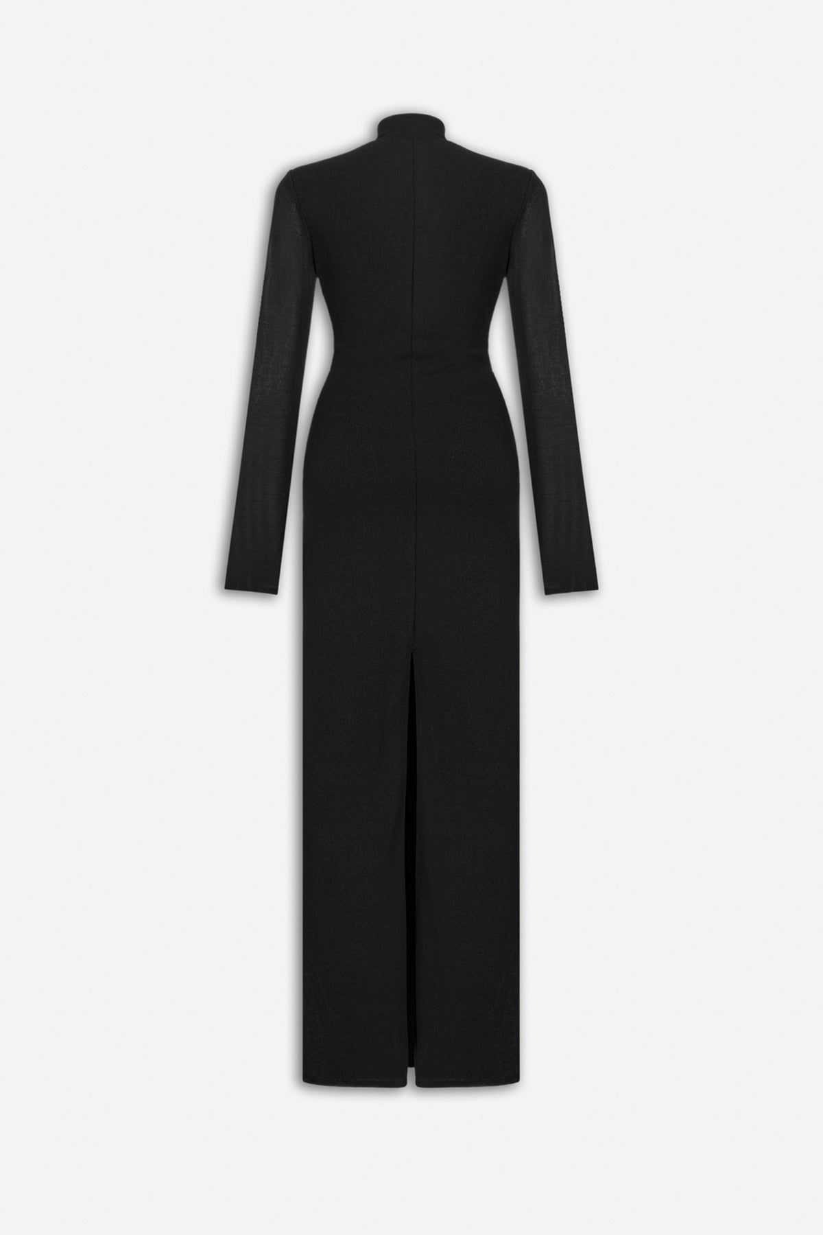 Button Detail Stand Collar Maxi Dress