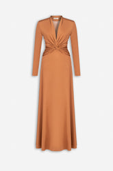 Draped V-Neck Maxi Dress