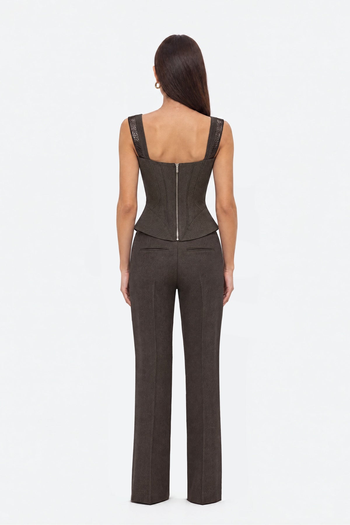 Pressed Crease Straight Leg Trousers