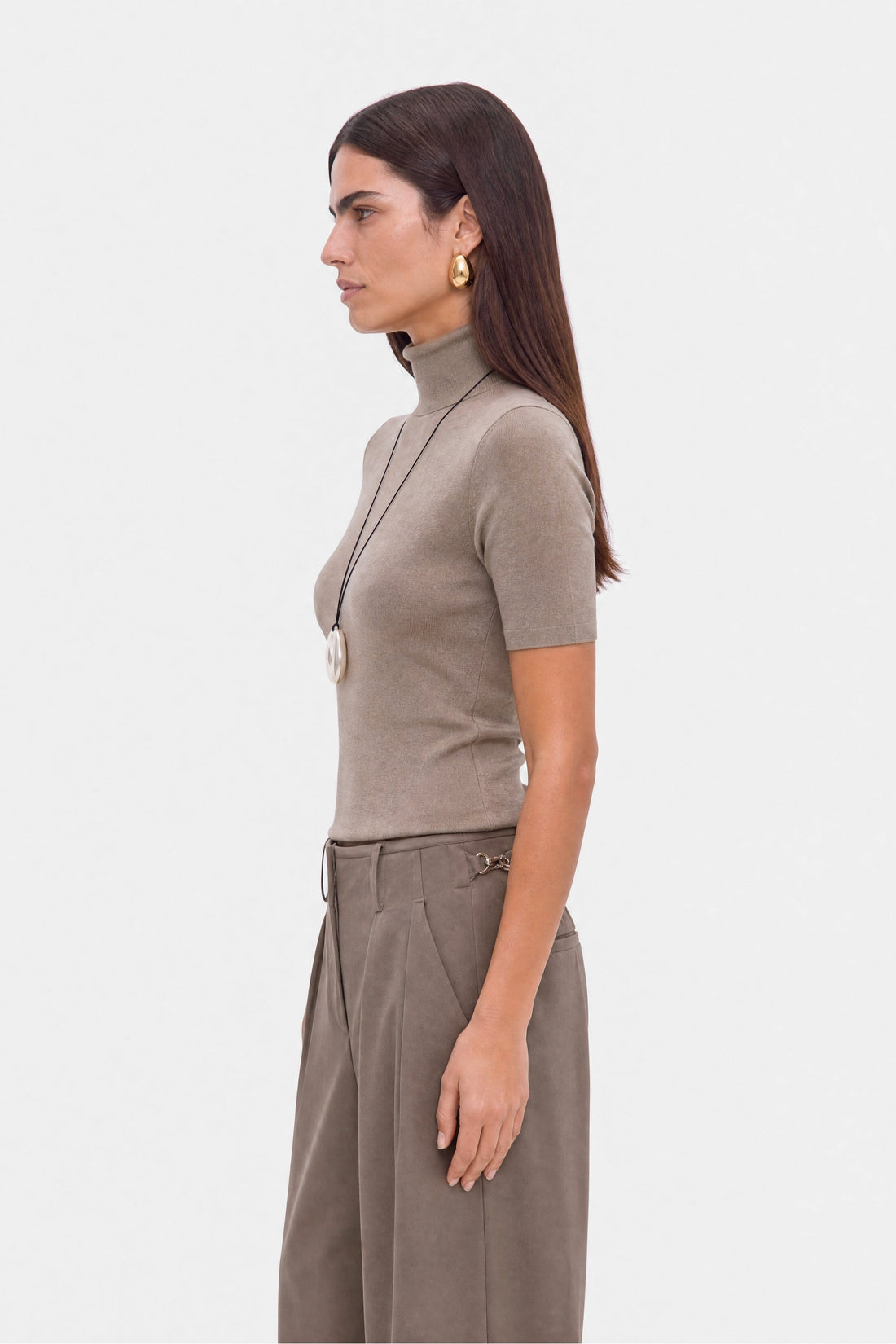 Pleated Barrel Leg Trousers