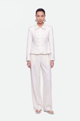 Double Pleat Wide Leg Trousers