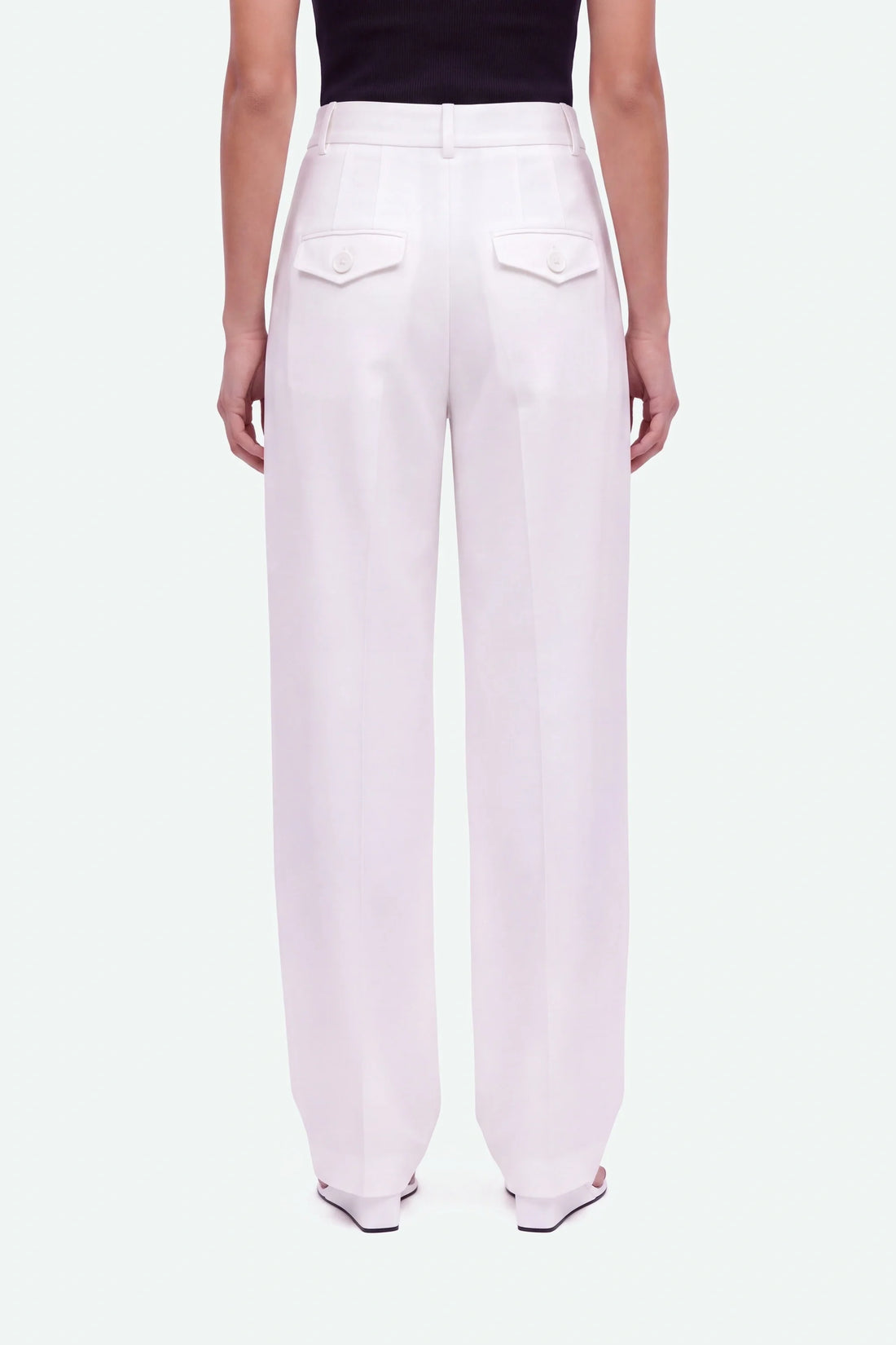 Double Pleat Wide Leg Trousers