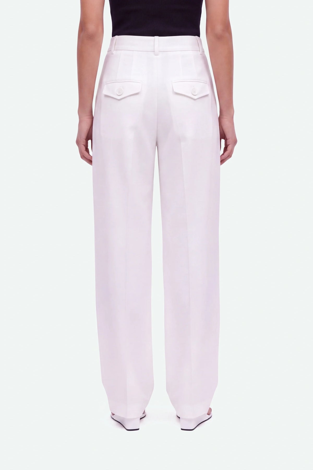 Double Pleat Wide Leg Trousers