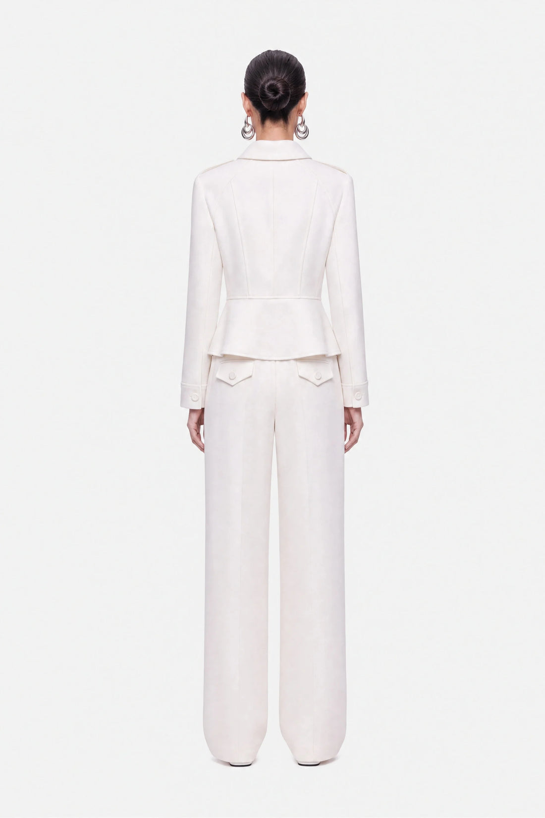 Double Pleat Wide Leg Trousers